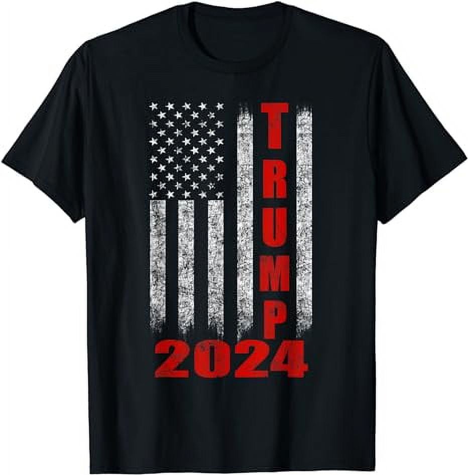 American Flag Design Trump 2024 T-Shirt - Walmart.com