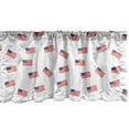 thumbnail image 1 of American Flag Design Window Valance Pack of 2, United States Signs Smoothly Continuous Pattern Art, Rod Pocket Curtain Valances for Kitchen Bedroom, 54" X 12", White Red and Dark Violet, by Ambesonne, 1 of 4