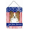 thumbnail image 1 of Caroline's Treasures BB2178DS1216 American Flag and Papillon Wall or Door Hanging Prints, 12x16, multicolor, 1 of 2