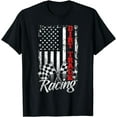 thumbnail image 1 of American Flag Dirt Track Racing Car Bike Driver Racer Gift T-Shirt, 1 of 4