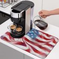 thumbnail image 1 of American Flag Dish Drying Mats for Kitchen Counter, Abstract Swirling Watercolor USA Flag Absorbent Coffee Bar Mat with Non-slip Rubber Backed Quick Drying Dish Rack Pad 12"x16", 1 of 9