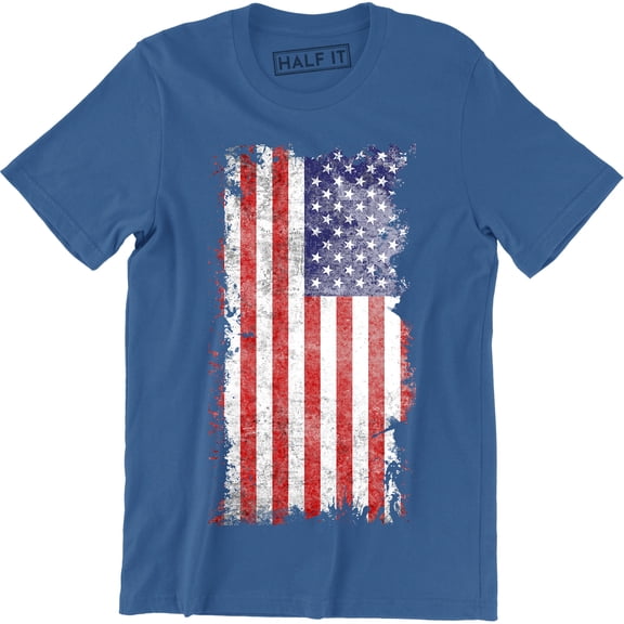 American Flag Distressed Patriotic Tattered Vintage USA flag men's Tee Shirt
