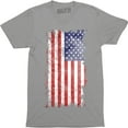 thumbnail image 1 of American Flag Distressed Patriotic Tattered Vintage USA flag men's Tee Shirt, 1 of 4
