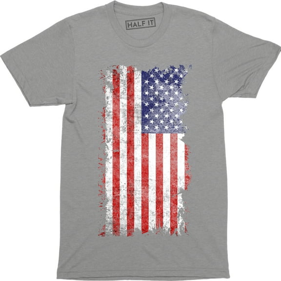 American Flag Distressed Patriotic Tattered Vintage USA flag men's Tee Shirt