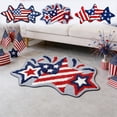 thumbnail image 1 of American Flag Door Mat Rug – Soft Faux Plush Indoor Outdoor Entryway Carpet, Independence Day Patriotic Decor for Bathroom, Kitchen, Coffee Table, Front Door, 27.5" x 17.7", 1 of 6