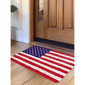 American Flag Door Mat&nbsp;Indoor Outdoor Entrance,Non Slip Small Rug for Kitchen Bathroom Entryway Rug,Retro Rustic Stars And Stripes US Flag Washable Doormat Floor Mat 18x30 Inch