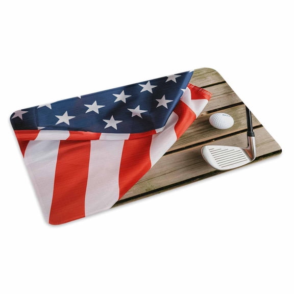 American Flag Doormat Golf Ball Pole Vintage Board Non Slip Low Profile Rubber Door Mat Washable Absorbent Indoor Front Door Mat Entryway Rug Entrance Carpet 16x24 Inch