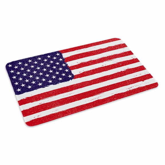 American Flag Doormat Outdoor Entrance 16"x24", Retro Rustic Stars And Stripes US Flag Absorb Moisture Dirt Door Mats, Non-Slip Rubber Backing Floor Mats Indoor, Low-Profile Front Door Rugs