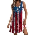 thumbnail image 1 of American Flag Dress for Women 4Th of July Patriotic Shirt Crew Neck Short Sleeve Sundress Elastic High Waist Dresses Summer Baggy Boho Mini Dress Beach Vacation Sun-Dress 2025, 1 of 5