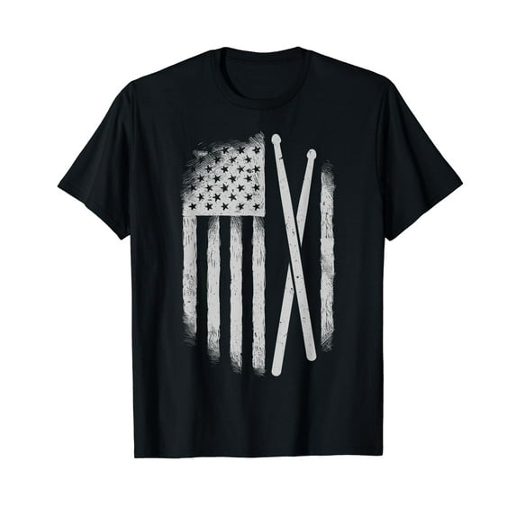 American Flag Drumsticks USA Drummers Vintage Drum Sticks T-Shirt