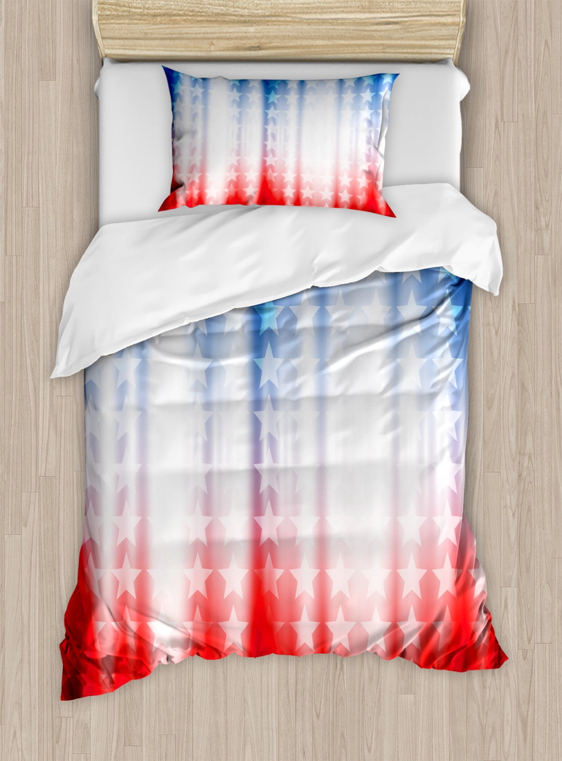 Twin American Flag Abstract Microfiber Duvet Cover Set