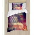 thumbnail image 1 of American Flag Duvet Cover Set Twin Size, Exposure Usa National Outer Space Night Cloudy Free Universe Cosmos Display, Decorative 2 Piece Bedding Set with 1 Pillow Sham, Multicolor, by Ambesonne, 1 of 3