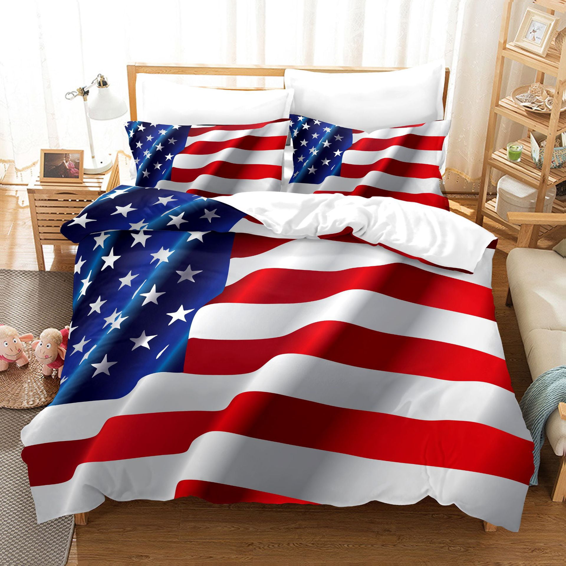 Patriot Pattern Print Duvet Cover Bedding Set