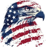 American Flag Eagle Car Decal   Patriotic Bald Eagle Vinyl Sticker for Truck, SUV, Window, Bumper   USA Red White Blue Military Freedom Design   4th of July, Veteran Gift, Outdoor Car Accessory