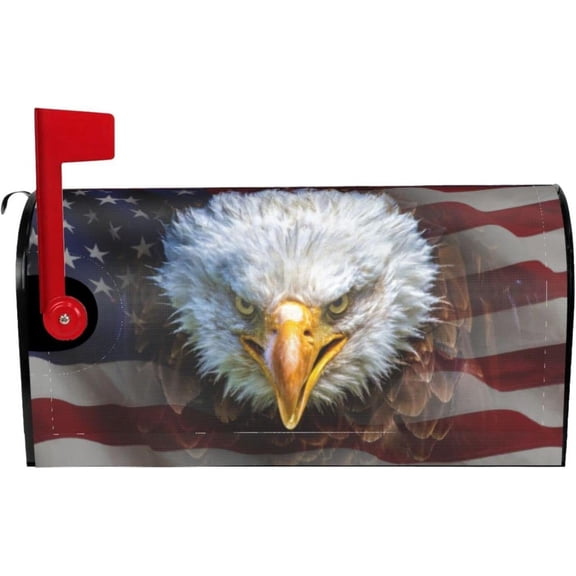 American Flag Eagle Mailbox Magnetic Post Mailbox Cover Garden Decor Outdoor Large 25.5" X 21"