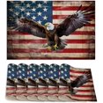 thumbnail image 1 of American Flag Eagle Place Mats Set of 6, Table Mats Heat Insulation Non Slip Washable Dining Placemats for Wedding Holiday Party Kitchen Decor 12X18 in, 1 of 6