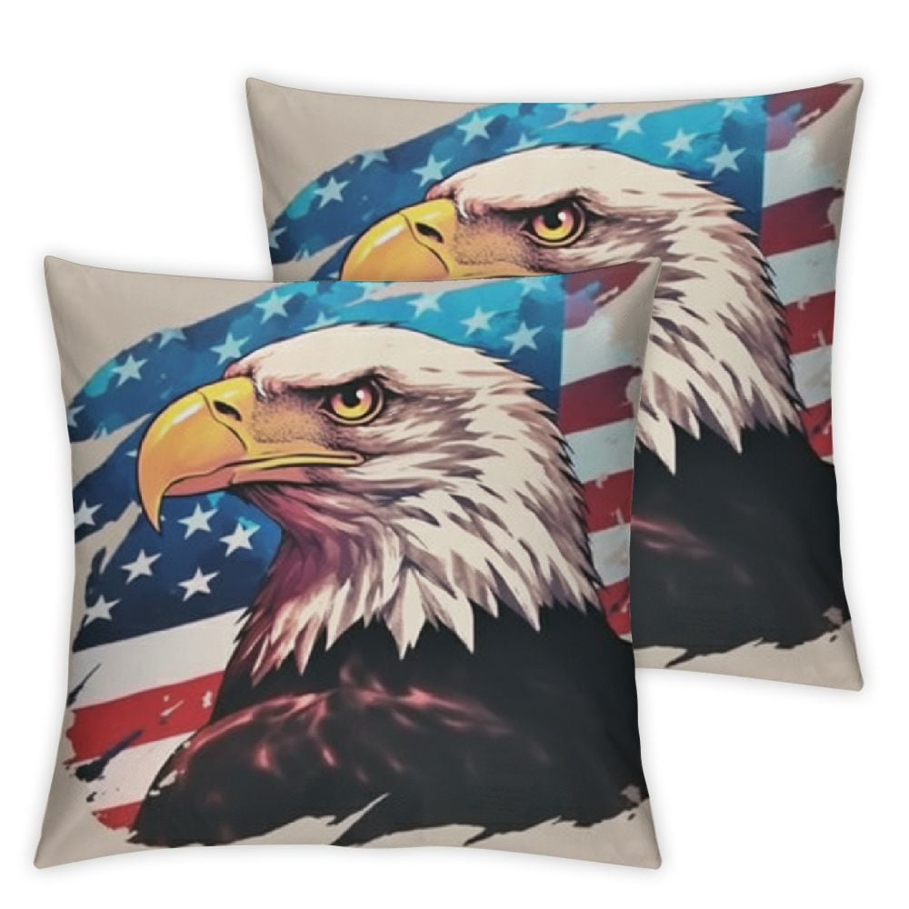 American Flag Eagle Plush Pillowcases Soft Cozy Decorative Pillow Case for Bedroom Sofa Couch