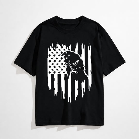 American Flag Eagle Shirt Men's 1776 July Patriotic T Shirt 4th of July Tees USA Flag Shirt