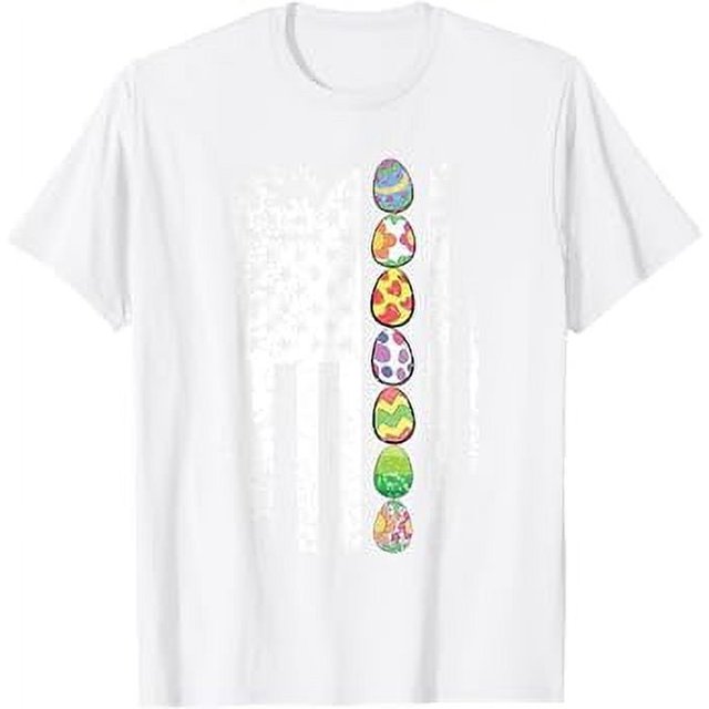 American Flag Easter Egg Hunting Cool Patriotic Spring TShirt