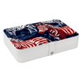 thumbnail image 1 of American Flag Elegant PU Leather Portable Organizer Box with Removable Compartment - Earring Holder, Decorative Box, Jewelry Box, 1 of 6