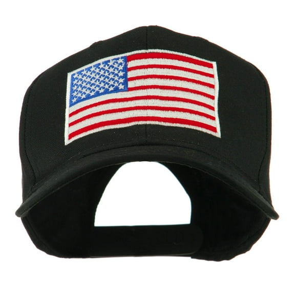 American Flag Embroidered Cap - Black OSFM