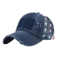 thumbnail image 1 of American Flag Embroidered Mesh Baseball Cap for Women, 4th of July Independence Day Washed Distressed Cotton Ponytail Hat Breathable Trucker Cap for Outdoor Travel Summer Wear, 1 of 5