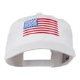 thumbnail image 1 of American Flag Embroidered Washed Cap - White OSFM, 1 of 5
