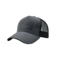 thumbnail image 1 of American Flag Embroidery Mesh Trucker Baseball Cap Breathable Polyester Curved Brim Sun Hat Adjustable Snapback Outdoor Hat For Men Women(Grey), 1 of 3