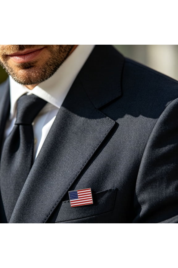 American Flag Enamel Lapel Pin Decor, Patriotic US Badge Brooch Design, Suit Hat Bag Accessory Piece, Independence Day Accent, Star Spangled Ornament