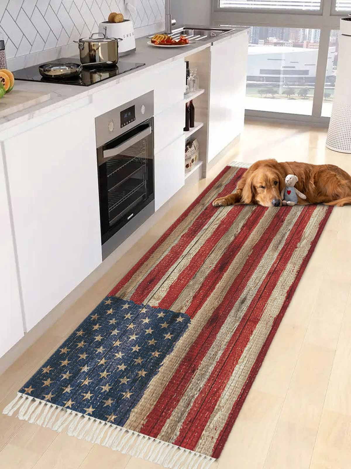 American Flag Entryway Runner Rug 2x4ft,Blue Red Star Stripe Farmhouse ...