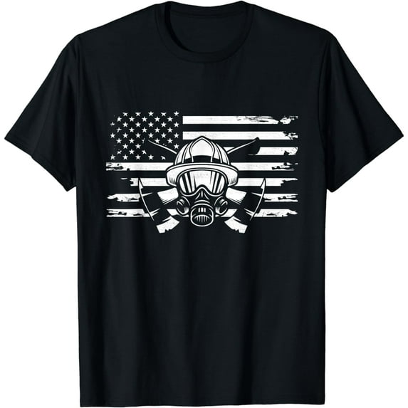 American Flag Fireman Firefighter Apparel - Fireman T-Shirt