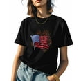 thumbnail image 1 of American Flag Firework Womens Tshirt Graphic Tees Cotton Crew Neck T-Shirts, Casual Short Sleeve Shirts for Women Teen Girl Patriotic, 1 of 3