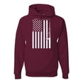 thumbnail image 1 of American Flag Fishing Rod USA Pride | Mens Fishing Hooded Sweatshirt Graphic Hoodie, Maroon, 3XL, 1 of 3