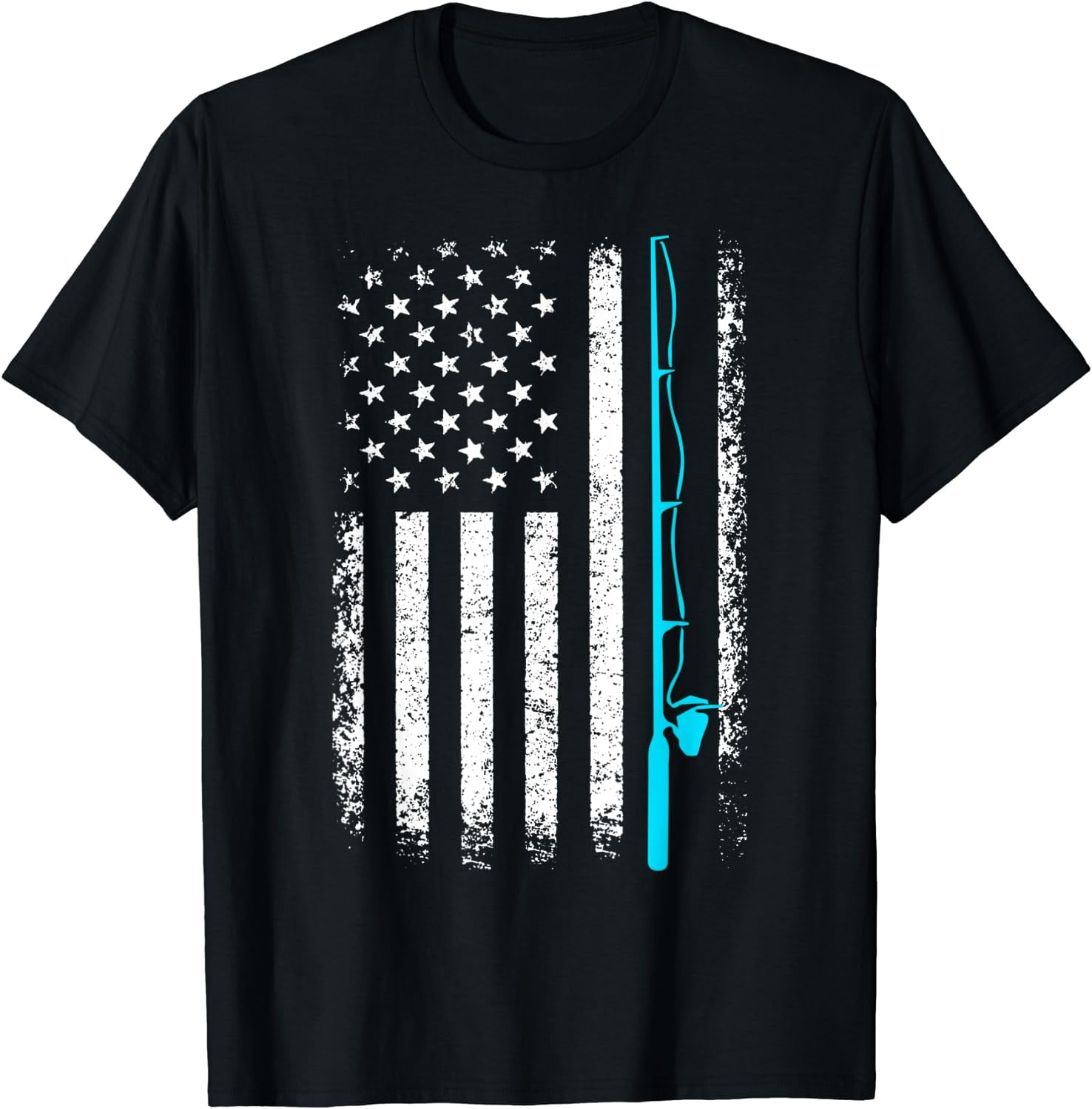 American Flag Fishing Shirt Vintage Fishing Trout Bass T-Shirt 