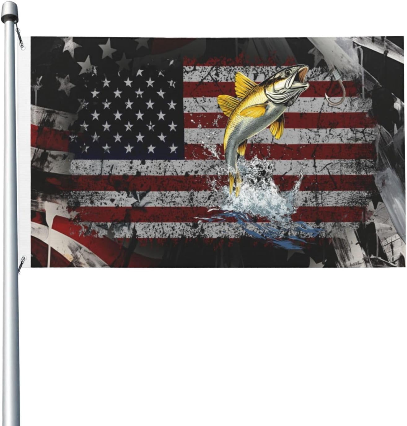 American Flag Fishing Snook Fisherman Durable Indoor-Outdoor Versatile ...