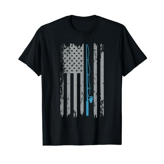 American Flag Fishing Vintage Fisherman T-Shirt