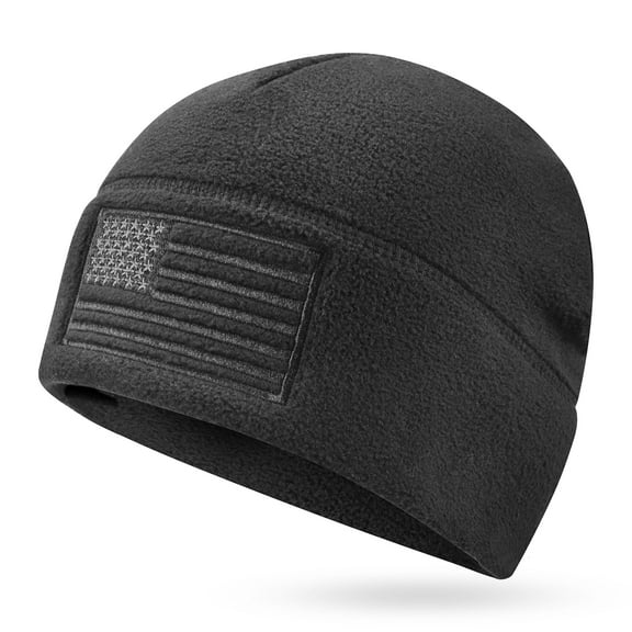 American Flag Fleece Watch Cap, USA Multi-Season Army Military Tactical Beanie, Winter Warm Beanie