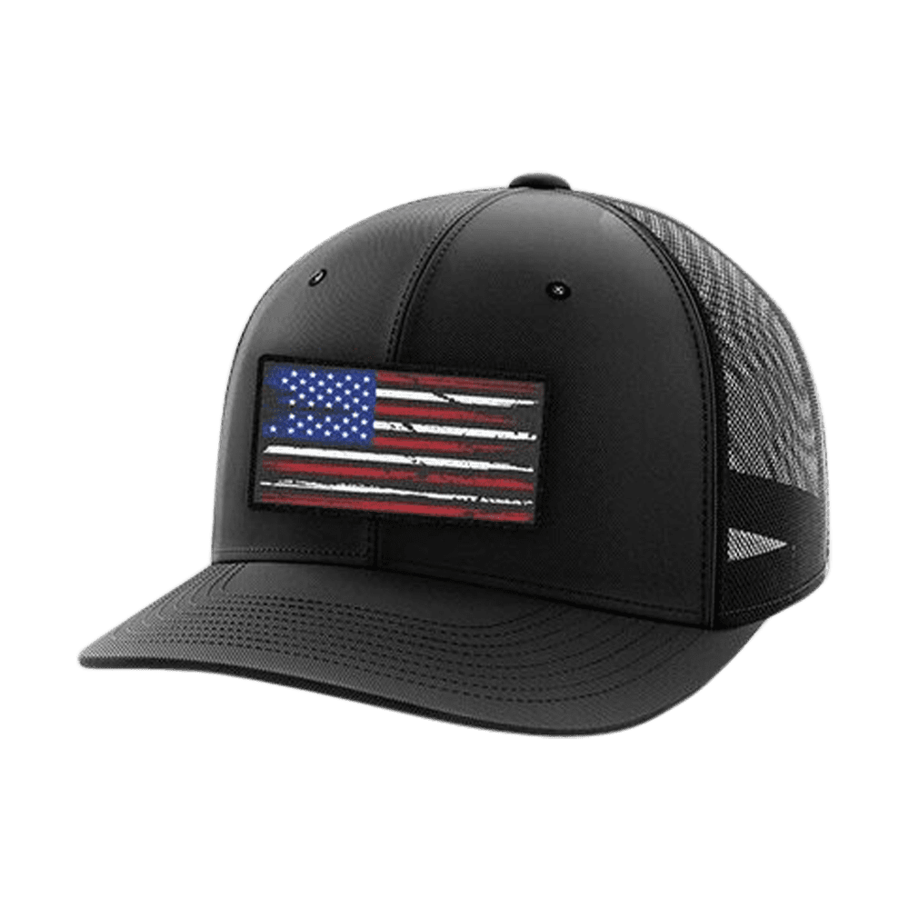 Flag Flexfit 110 Hat USA Black Flag Patch Flexfit Snapback 110