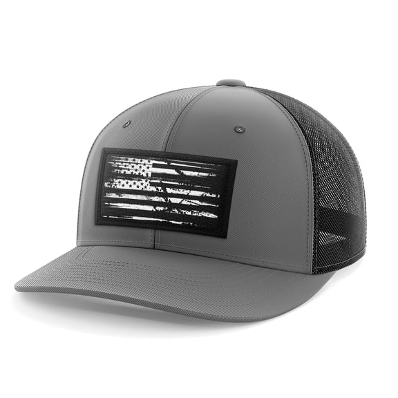 American Flag Flexfit Hat with Woven Logo Patch | Decorated in The USA