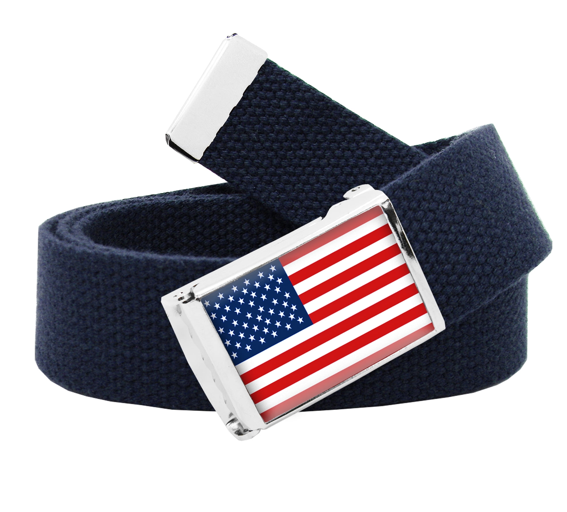 Build A Belt Canadian Flag Flip Top Buckle With Canvas Web Belt - Men's Military Style Belt