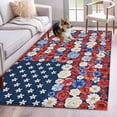 thumbnail image 1 of American Flag Floral Area Rugs 4'x6', Washable Small Throw Rugs for Office Bathroom, Red Blue Poppy 4th Oh July Indoor Outdoor Rug Non-Slip Low Pile Carpet Runner Reversible Floor Mats, 1 of 8