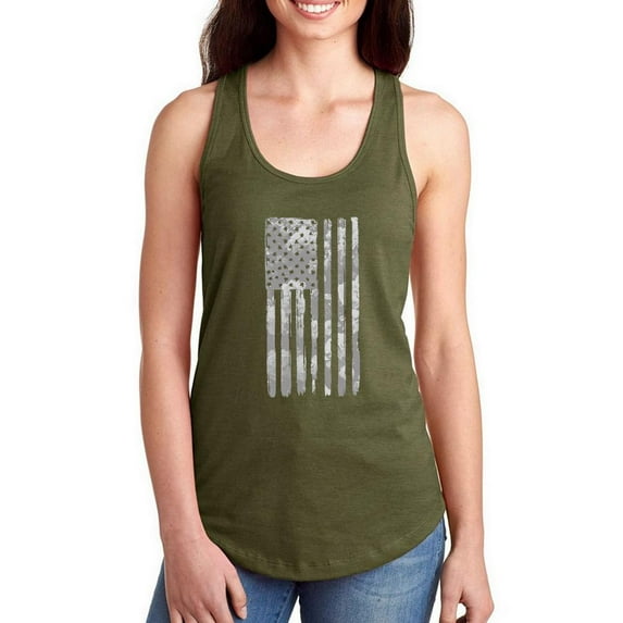 American Flag Flowers Racerback Tank Women -Smartprints Designs, Female x-Large