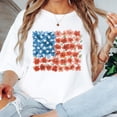 thumbnail image 1 of American Flag Flowers Shirt, Floral 4th of July Shirts for Women, Watercolor Boho USA Tee, 250th Anniversary Shirts Summer Gift, 1 of 7
