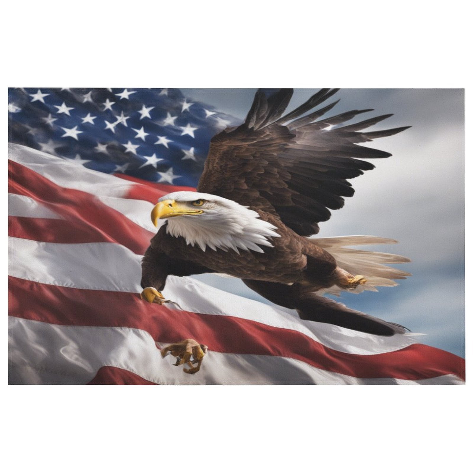 American Flag Flying Eagle Adult Home Decor Bedroom Living Room Crystal ...