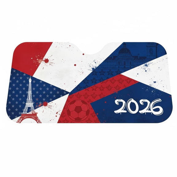 American Flag Football Car Windshield Sunshade - Patriotic UV Protection Heat Insulation Blocks 99% UV Rays for Most Cars Trucks SUVs - Foldable 59" x 27.5"