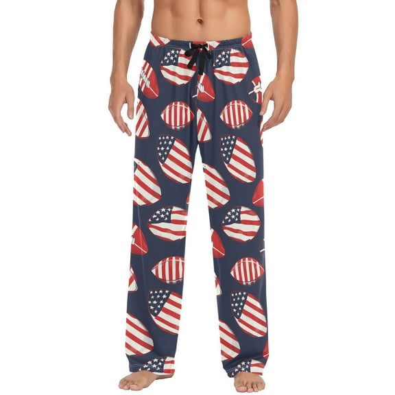 American Flag Football Men's Pajama Pants with Pocket Lounge Pants Pajama Sleep Pant Pj Comfortable
