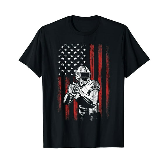 American Flag Football Team Gift for Men Boys T-Shirt