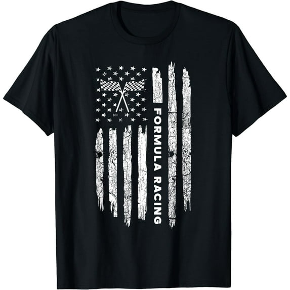 American Flag Formula Racing - Vintage Formula Racing T-Shirt