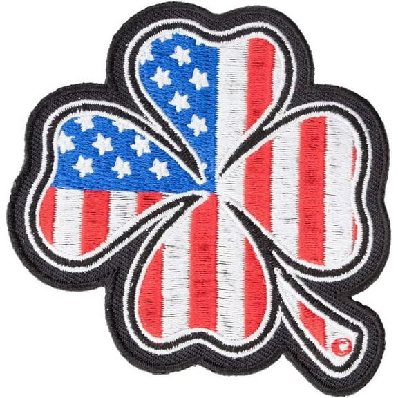 American Flag Four Leaf Clover Patch, US Flag Patches