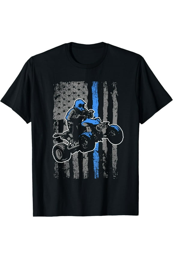 American Flag Four Wheeler Quad Men ATV Riding Gift T-Shirt